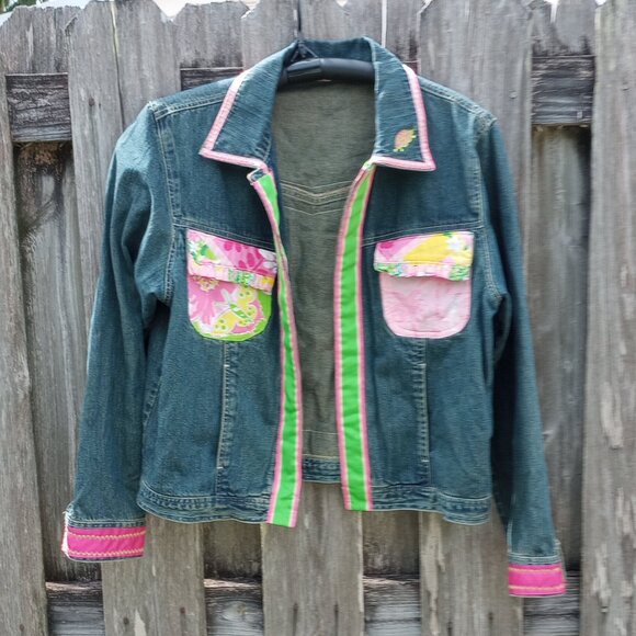 Denim jacket with Lilly Pulitzer accents - Picture 1 of 7